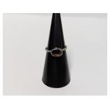 .925 Sterl Oval Faceted Gemstone Ring Sz 6
