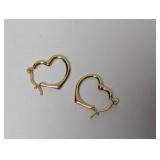 Vermeil/.925 Sterl Heart Hoop Earrings