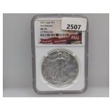 NGC 2023 MS70 1oz .999 Silv Eagle $1