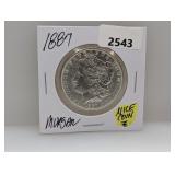 1887 90% Silv Morgan $1 Dollar