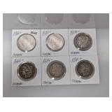 (6) Mixed Date 1800s 90% Silv Morgan $1