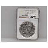 NGC 1988 MS69 1oz .999 Silv Eagle $1