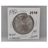 1982 1oz .999 Silv Mexico Libertad