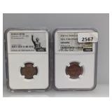 (2) NGC Old New York Penny, Coins of the Romans
