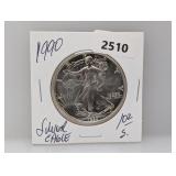 1990 1oz .999 Silv Eagle $1 Dollar