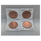 (4) 1oz .999 Copper Morgan Rounds