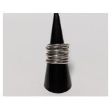 .925 Sterl Multi Loop Cylindrical Ring Sz 7.5