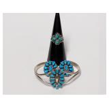 .925 Sterl Turquoise 3 Piece Jewelry Set