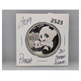 2019 30G .999 Silv Panda 10 Yuan