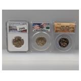 (4) Graded Mixed Date $1 Dollar Coins
