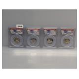 (4) Graded 2001 90% Silv State Quarters