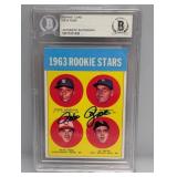1963 Topps RC Stars Auto Reprint Rose Weis BGS AU