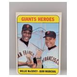 1969 Topps Baseball GIANTS HEROES McCOVEY/MARICHAL