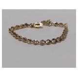 7" Vermeil/.925 Sterl Heart Design Bracelet