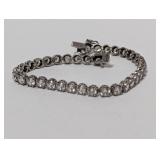 7" .925 Sterl Round Clear Stone Tennis Bracelet
