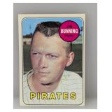 1969 Topps Baseball JIM BUNNING HALL OF FAMER 175