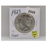 1923 90% Silv Peace $1 Dollar