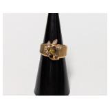 12K Gold Filled Tigers Eye Textured Band Ring