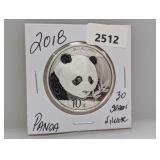 2018 30G .999 Silv Panda 10 Yuan