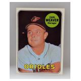 1969 Topps EARL WEAVER ROOKIE CARD/HOFR 516 Es