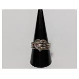 .925 Sterl Mothers Ring w/Diam Accents Sz 10