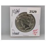 1924 90% Silv Peace $1 Dollar