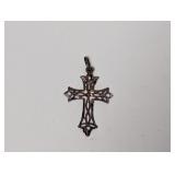 .925 Sterl Openwork Cross Pendant