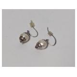 .925 Sterl Faux Pearl Drop Earrings