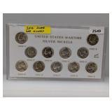 US Wartime 35% Silver Nickels