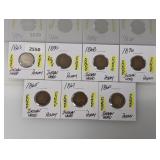 (7) Mixed Date Rare Indian Head Pennies