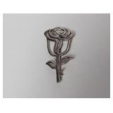 .925 Sterl Openwork Rose Brooch