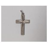 100% Pure Silver Diamond Cut Cross Pendant
