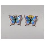 .980 Silv Multicolor Enamel Wing Butterfly