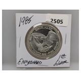 1985 1oz .999 Silv Engelhard Prospector Round