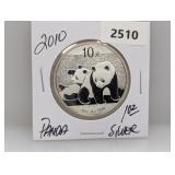 2010 1oz .999 Silv Panda 10 Yuan