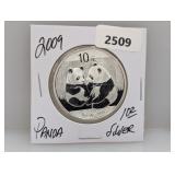 2009 1oz .999 Silv Panda 10 Yuan