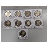 (9) Mixed Date PF Clad Ike $1 Dollars