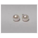 .925 Sterl Pearl Like Stud Earrings