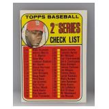1969 Topps BOB GIBSON CHECKLIST UNCHECKED 107