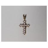 Vermeil/.925 Sterl CZ Cross Pendant