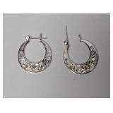 .925 Sterl Openwork Hoop Earrings