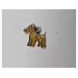 .925 Sterl Yellow Enamel Fill Dog Pendant