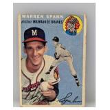 1954 Topps Warren Spahn #20 Damage