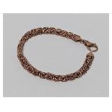 8" Rose Gold Colored .925 Sterl Woven Bracelet