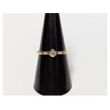 Vermeil/.925 Sterl CZ Stone Ring Sz 8