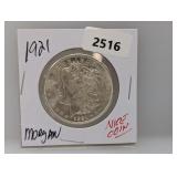 1921 90% Silv Morgan $1 Dollar