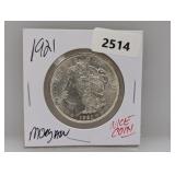 1921 90% Silv Morgan $1 Dollar