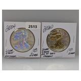 (2) 1oz .999 Silv Eagle $1 Dollars
