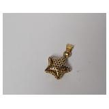 Vermeil/.925 Sterl Perforated Star Pendant