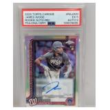 James Wood 2025 Topps Chrome RC Auto #RAJWO PSA 8